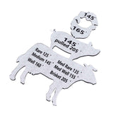Meat Temperature Magnet Animal Internal Temperature Guide Acrylic Beef Pork Chicken Fish Grill Accessory for BBQ Cooking