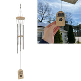 Pet Memorial Wind Chimes Wooden Outdoor Sympathy Wind Chimes Dog Memorial Remembrance Gifts with Thickened Aluminum Tubes for Home Garden Decor