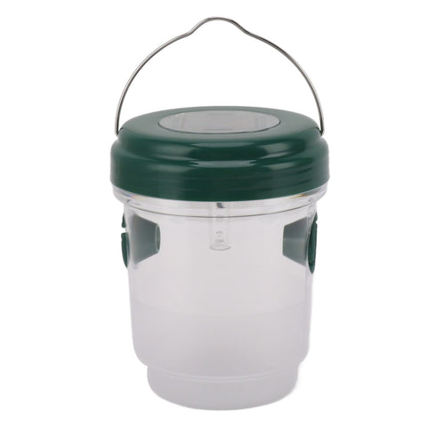 Wasp Catcher LED Solar Powered Waterproof Hornet Traps for Wasp Fruit Fly Garden Terrace Farmland Green