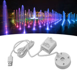 Mist Maker USB Fog Maker with Pump LED Colorful Lighting Fountain Atomizer Humidifier 5V Fog Machine for Pond Garden Office White