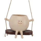 Swing Face Planter Pot Exquisite Lovely Unique Resin Hanging Planter with Rope for Plants Succulent In Australia - Darrahopens
