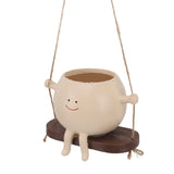 Swing Face Planter Pot Exquisite Lovely Unique Resin Hanging Planter with Rope for Plants Succulent In Australia - Darrahopens
