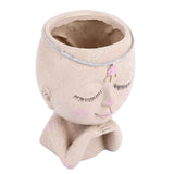 Face Flower Pot Head Planter Pot Succulent Planter Cute Resin Cactus Planter with Closed Eyes Indoor Outdoor Use In Australia - Darrahopens