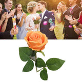 Simulated Silk Flowers Roses Home Living Room Simulation Flowers Decorative Ornaments Artificial Single Silk Flowers Roses Orange In Australia - Darrahopens