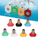 High Pressure Water Gun Nozzle 1/4 Inch 7 Colors Fan Shaped Multifunctional Pressure Washer Spray Nozzle