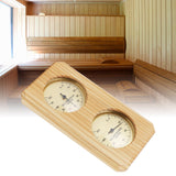Wooden Sauna Hygrothermograph Golden Plate 0 to 120 Celsius 0 to 100 Humidity Sauna Thermometer for Indoor Family