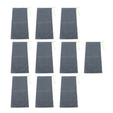 10PCS Sandless Sand Bags Drawstring Flood Water Barriers Polyester 9.8x19.7in Dam Bag for Basement Garage Anti Flood Grey