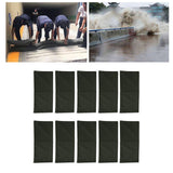 10pcs Flood Sandbags Empty Thickened 600D Polyester Bendable Drawstring Flood Control Bags for Door Garage Basement Dark Green