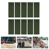 10pcs Flood Sandbags 600D Polyester Flood Prevention Bag Reusable Flood Barrier Bag for House Door Window Garage Basement Dark Green