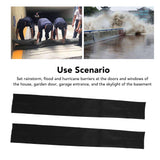 2Pcs 5ft Water Activated Flood Barriers Non Woven Absorbent Resin Double Layer Floor Prevention Bags for Home Door Garage Basement 20x150