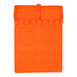 Grill Tools Mat Silicone 8 Slots 16x11.5in Anti Slip Heat Resistant Easy to Clean Griddle Accessories for Kitchen Cooking Orange