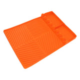 Grill Tools Mat Silicone 8 Slots 16x11.5in Anti Slip Heat Resistant Easy to Clean Griddle Accessories for Kitchen Cooking Orange