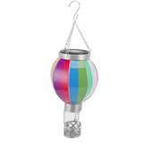 Hot Air Balloon Solar Lantern 600MAH Rainbow Color Automatic On Off Warm Light Outdoor Solar Hanging Lights for Patio Garden Porch