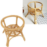 Plant Stand Flower Pot Rack Rattan Minimalist Stable 9.4in Diameter Planter Holder for Indoor Outdoor Garden Patio