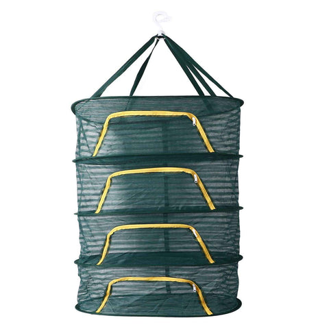 4 Layer Herb Drying Rack with U Shaped Zipper Dark Green Foldable High Elastic Fine Mesh Plant Drying Rack Net for Herbs Plants Seeds In Australia - Darrahopens