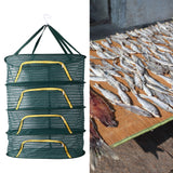 4 Layer Herb Drying Rack with U Shaped Zipper Dark Green Foldable High Elastic Fine Mesh Plant Drying Rack Net for Herbs Plants Seeds