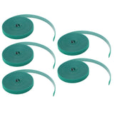5 Rolls Plant Tie Reusable Cuttable Self Adhesive Hook and Loop Wrap Nylon Garden Strap Tree Tie for Plant Support Straightening Dark Green