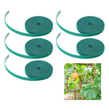 5 Rolls Plant Tie Reusable Cuttable Self Adhesive Hook and Loop Wrap Nylon Garden Strap Tree Tie for Plant Support Straightening Dark Green