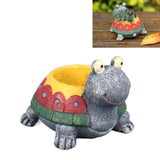 Succulent Planter Tortoise Shape Drainage Holes Stable Base Durable Resin Flower Pot for Cactus Plant Micro Landscape