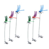 Dragonfly Clip Fake Dragonfly Pole Clips Natural Organic Concept 3D Dragonfly Garden Decor for Family Garden Potted Flowers Lawn House Statue 6Pcs In Australia - Darrahopens