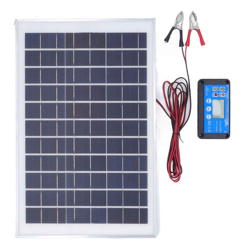 Solar Panel Kit 50W 18V with MPPT Waterproof Charge Controller 3meter Battery Clamp for Outdoor RV Boat Trailer Camper In Australia - Darrahopens
