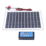 Solar Panel Kit 50W 18V with MPPT Waterproof Charge Controller 3meter Battery Clamp for Outdoor RV Boat Trailer Camper