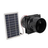 10W 12V Solar Powered Exhaust Fan for Round Pipe ABS Solar Panel Ventilation Fan Kit for Pet House Chicken Coop RV Greenhouse
