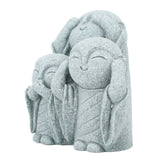 Mini Monk Buddha Statue Chinese Green Sandstone Cute Buddha Figurine 3 Little Monks Ornament for Fish Tank Aquarium Home Garden Decoration Style 3