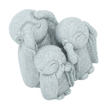 Mini Monk Buddha Statue Chinese Green Sandstone Cute Buddha Figurine 3 Little Monks Ornament for Fish Tank Aquarium Home Garden Decoration Style 3