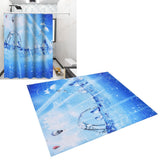 Shower Curtain Polyester Fiber Waterproof Colorful Printing with 12pcs Hook for Home Bathroom150x180cm