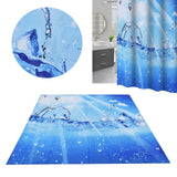Shower Curtain Polyester Fiber Waterproof Colorful Printing with 12pcs Hook for Home Bathroom180x 200cm