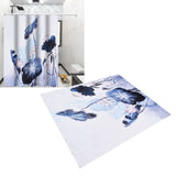 Blackout Curtain Waterproof Flower Printing Shower Curtain with Hooks for Bathroom Bedroom Living Room Study150x180cm