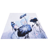 Blackout Curtain Waterproof Flower Printing Shower Curtain with Hooks for Bathroom Bedroom Living Room Study180x180cm