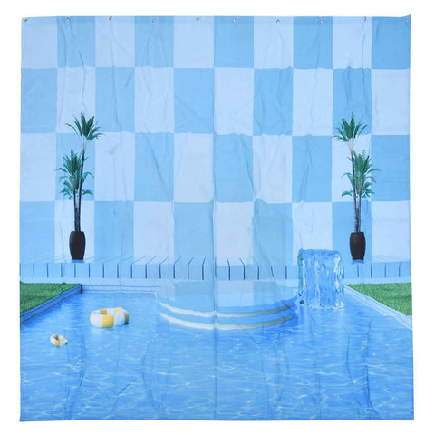 Waterproof Shower Curtain Shower Curtain for Bathroom Curtain Decoration for Summer Cool Pool59.1x70.9in In Australia - Darrahopens