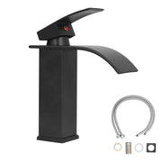 G1/2 Mixer Water Tap Basin Sink Faucet with Long Handle for Bathroom Hotel Homestay Black In Australia - Darrahopens