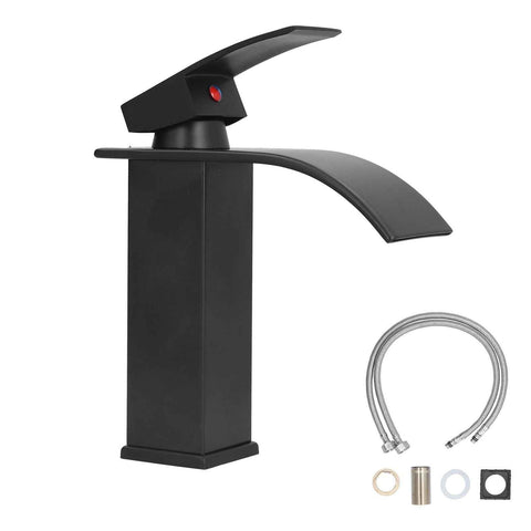 G1/2 Mixer Water Tap Basin Sink Faucet with Long Handle for Bathroom Hotel Homestay Black In Australia - Darrahopens