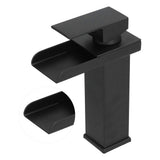 G1/2 Cold Hot Mixer Water Tap Black Faucet with Long Handle for Bathroom Hotel Homestay