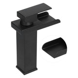 G1/2 Cold Hot Mixer Water Tap Black Faucet with Long Handle for Bathroom Hotel Homestay