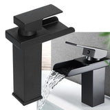 G1/2 Cold Hot Mixer Water Tap Black Faucet with Long Handle for Bathroom Hotel Homestay