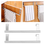 2Pcs Stainless Steel Hanging Towel Rack No Punch Bathroom Hanger for Home Hotel Apartment36CM