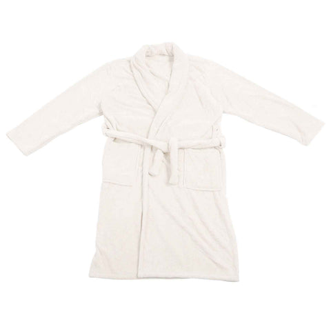 Bathrobe Coral Velvet Thicken Soft Water Absorbent Warm Belt Design Couple Bathrobe for Home Hotel Milky White