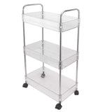 Kitchen Storage Rack Multifunctional 3 Tier Mobile Storage Cart for Bathroom Laundry Room Narrow Places S