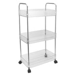 Kitchen Storage Rack Multifunctional 3 Tier Mobile Storage Cart for Bathroom Laundry Room Narrow Places S