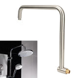 Shower Head Extension with Flange S Shape Shower Arm Wall Mount Rotatable Stainless Steel Shower Pipe for Bathroom Brushed