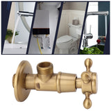 Solid Brass Angle Stop Valve Retro Thickened Cold Hot Triangle Valve Explosion Proof Water Shut Off Valve Antique