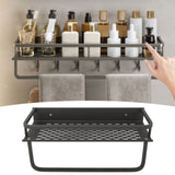 Shower Caddy Grey Shower Organizer Shelf Easy Install Aluminium Alloy Large Capacity Shower Accessory for Bathroom Home 30cm / 11.8in