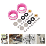 2 Set Silicone Shower Head Nozzles with Rubber Gasket Screen Flow Restrictor PTFE Tape Kit