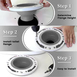 Toilet Flange Silicone and ABS Gray Universal Toilet Flange Replacement for 4in 5in Special 3in Waste Pipe