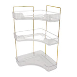 3 Tier Makeup Shelf Organizer Easy Access Aesthetic Corner Bathroom Countertop Organizer for Cosmetics Skincare Transparent