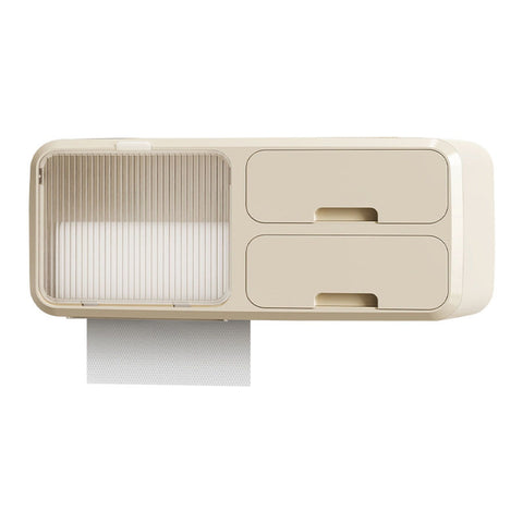Drill Free Bathroom Tissue Storage Box Waterproof Bathroom Toilet Paper Holder Wall Mounted Toilet Paper Organizer Beige In Australia - Darrahopens